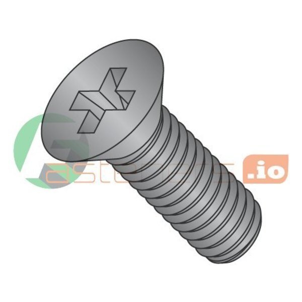 #10-24 x 3/8 in Phillips Flat Machine Screw, Black Oxide 18-8 Stainless Steel, 4000 PK, Newport Fasteners, Mfr#: 972604